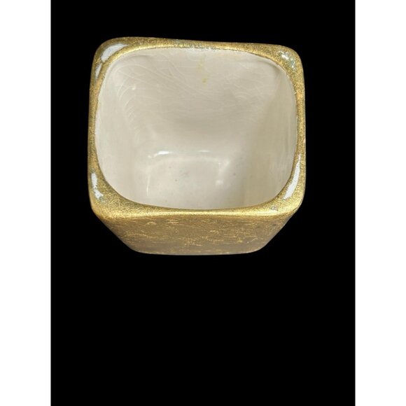 Luxe Gold Leaf Antiqued Bathroom Vanity Decor Lidded Canister Set Neiman Marcus - Picture 12 of 16